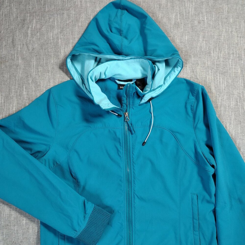 Marmot Teal Blue Hooded Bomber Jacket - Picture 2 of 14